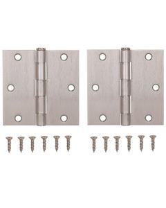 2-pack 3-1/2" x 3-1/2" Satin Nickel Door Leaf Hinge