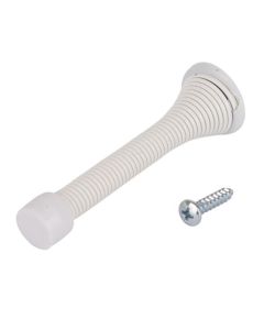 Heavy Duty White Baseboard Mount Spring Door Stop