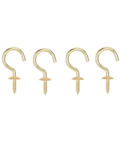 4-pack 1" Rust-Resistant Solid Brass Cup Hook