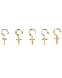5-pack 7/8" Solid Brass Cup Hook
