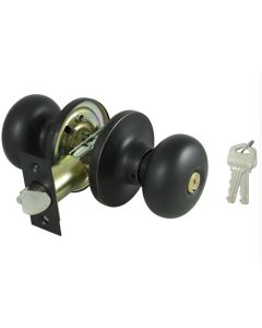 TF Baron Entry Tubular Knobset - Antique Bronze