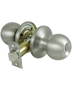 T3 Saturn Tubular Privacy Knobset - Satin Stainless Steel