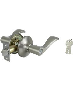Naples Tubular Entry Leverset - Satin Nickel