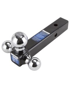 Vulcan TBH02 Tri-Ball Hitch, Black/Chrome, 8In Length