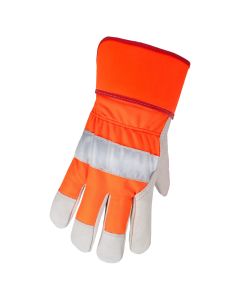 L-Hi-Viz Orange Cowhide Glove