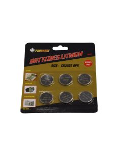 Prograde 6pk CR2025 Batteries Lithium 