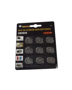 Prograde 9pk 3V CR2025 Lith Coin Batteries