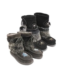 Details Lady Black & Grey Mukluks